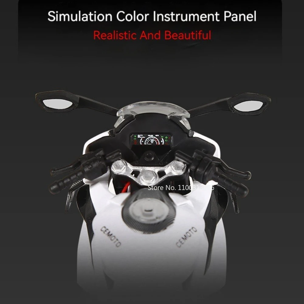 1:12 Wiosenny Wiatr 450SR V4S Motocykle Samochody Zabawki Modele Stop z Podświetleniem Muzyka Miniaturowy Motocykl dla Dzieci Prezenty na Festiwal