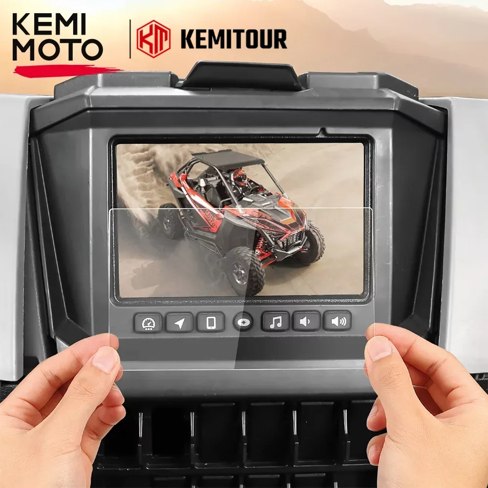 

KEMIMOTO UTV 7 Inch Touchscreen Tempered Glass Screen Protector Compatible with Polaris RZR XP 4 XP4 1000 Turbo Trail S PRO XP R