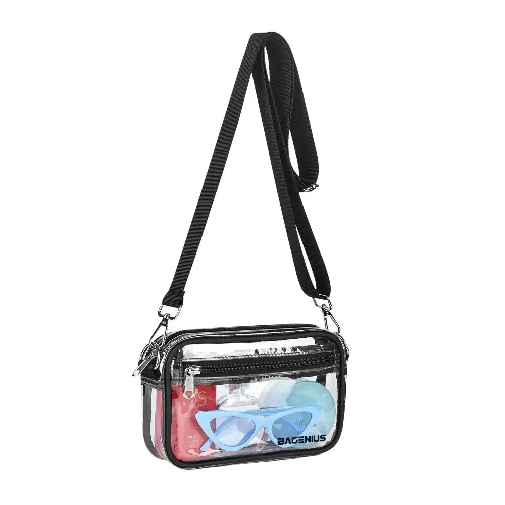 MAY TREE Clear Crossbody Bag Stadium Approved Clear Messenger Bag Suitable for Work, Travel, Concert and Sport Event