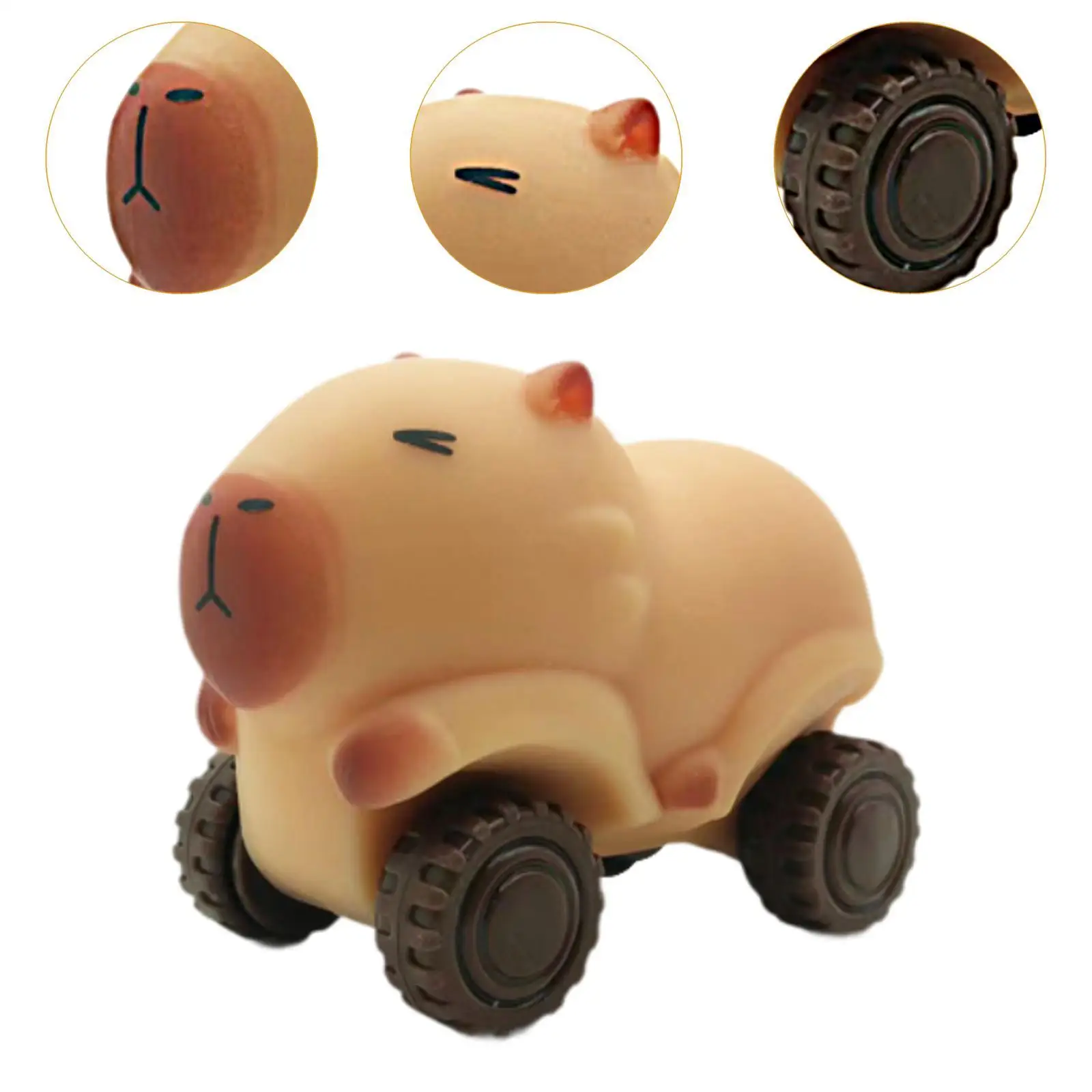 Capivara puxar brinquedo ornamento exclusivo flexível dos desenhos animados brinquedo sensorial puxar para trás carros para pré-escolar jardim de infância crianças meninos presente