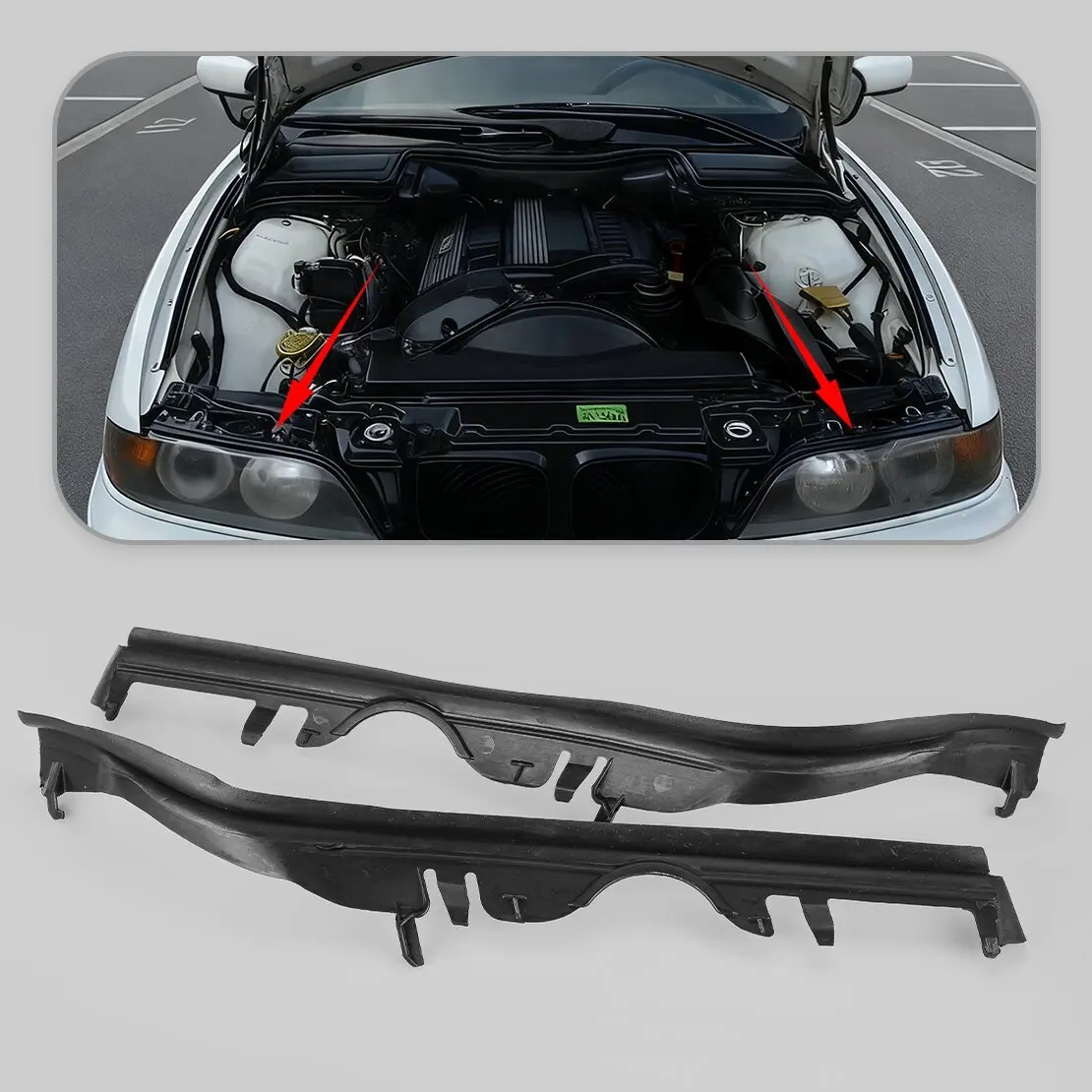 Front Left Right Upper Headlight Lens Rubber Seal Strip Gasket 63126908405 fit for BMW 5-Series E39 LCI Facelift 2000 2001-2003
