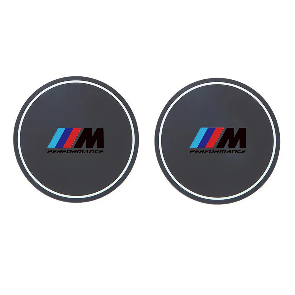 2Pcs Car Coaster Water Cup Bottle Holder Anti-slip Pad Mat Silica Gel For BMW 3 M M3 M5 F10 X1 X3 X5 Performance car accessories