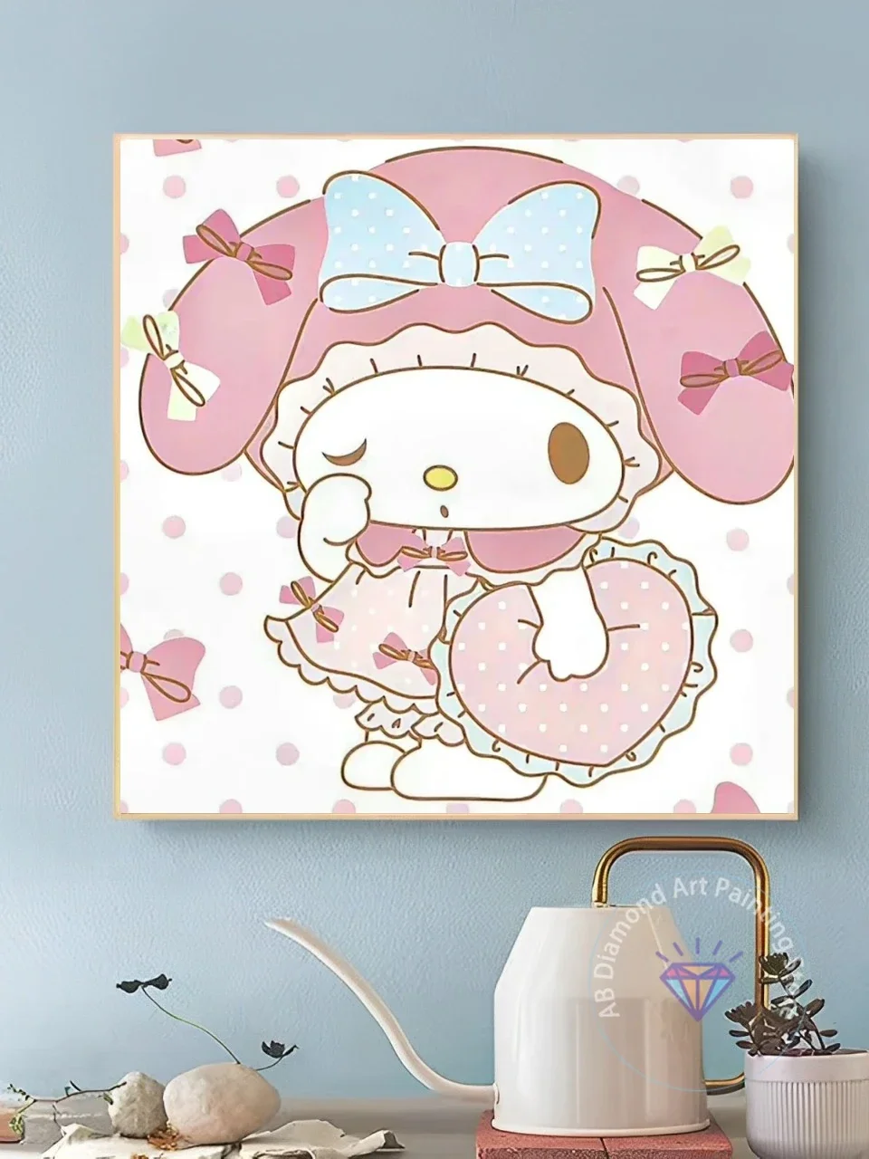 Sanrio New Cute My Melody AB Diamond Painting Mosaic Diamond Embroidery 5D DIY Home Decoration Children's Gift