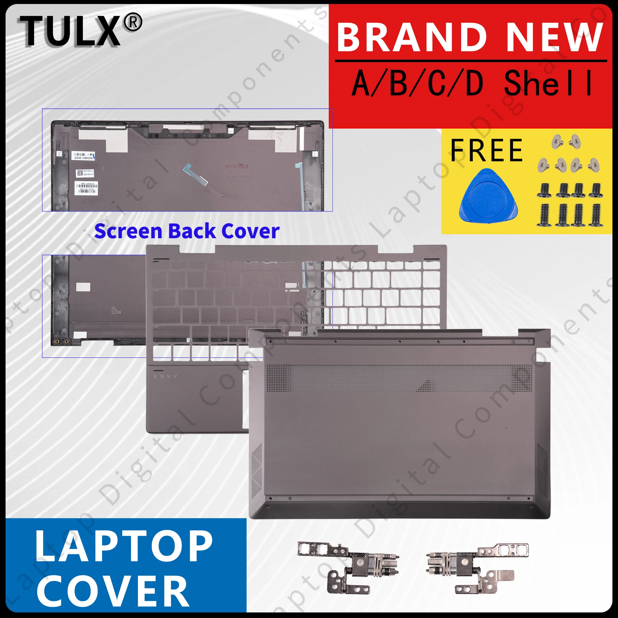 

New Covers For ENVY X360 13-AY 13z-ay TPN-C147 LCD Back Cover L94498-001 Top LCD Back Palmrest Bottom Cover L94514 Brown