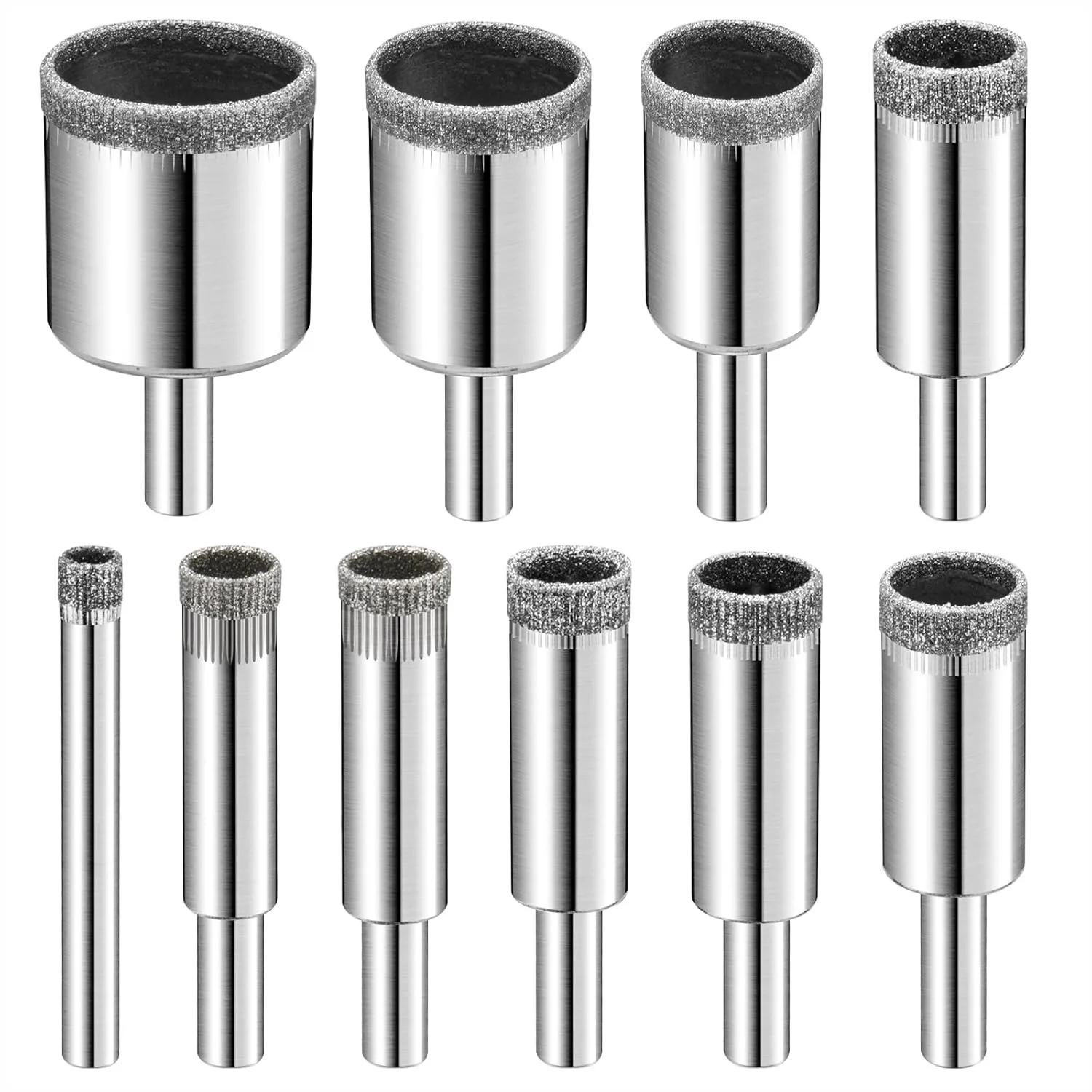 

Diamond Drill Bits Set 10 PCS Hole Saw for Glass Ceramic Tile Porcelain Marble Granite Stone Bottles Sharp Durable Efficient