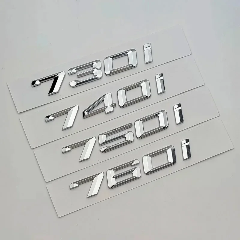 

730d 730i 740i 745i 750i 760i Fender Emblem Badge Car sticker For BMW E38 E65 F01 F02 E66 Chrome Glossy Black Letter Accessories