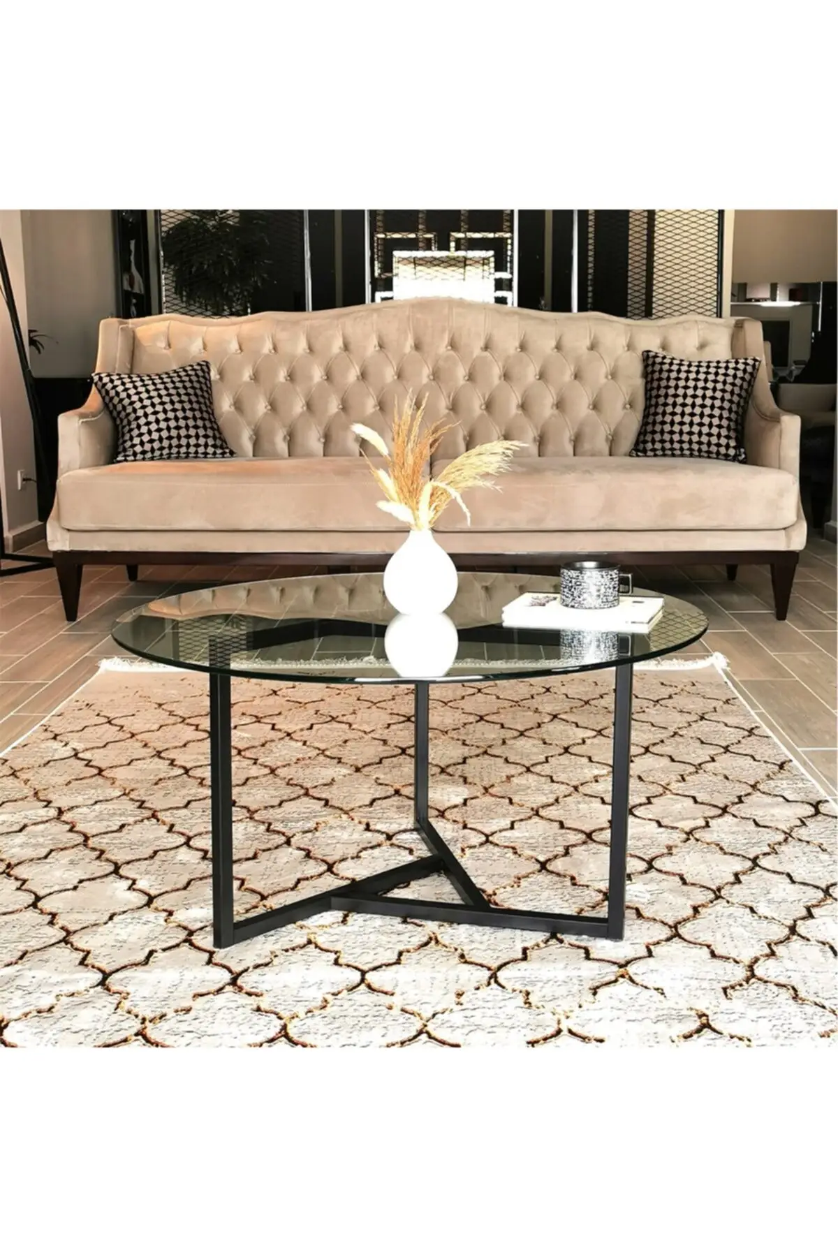 DOLBOVI - Trio Coffee Table/Transparent Tempered Glass S402 Coffee Table