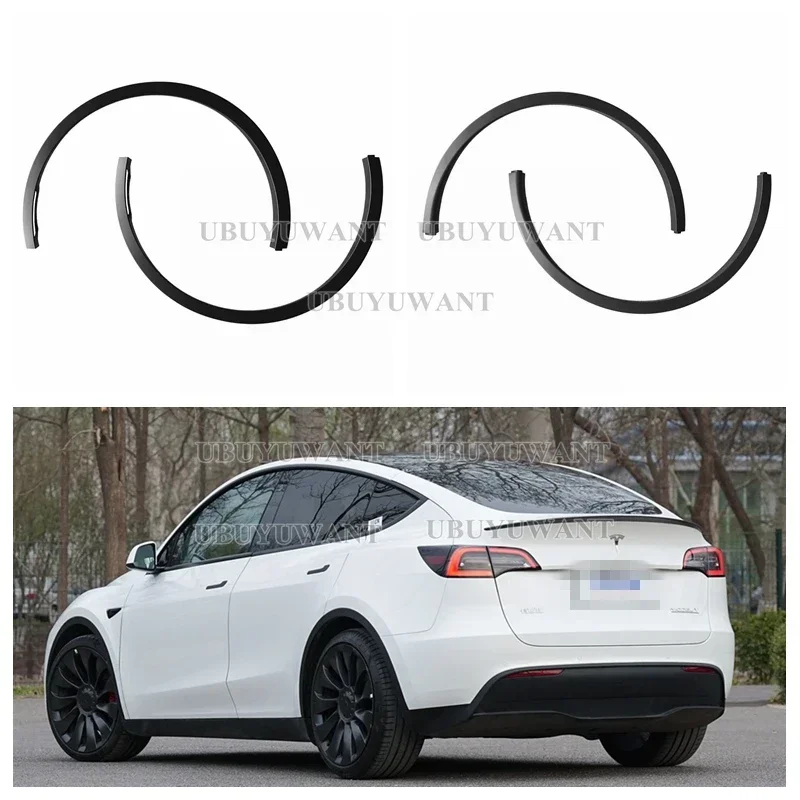 4 PCS For Tesla Model Y 2020 2021 2022-2024 High Quality Auto Mudguards Car Fender Wheel Eyebrow Protector Wheel Arch Trim Strip