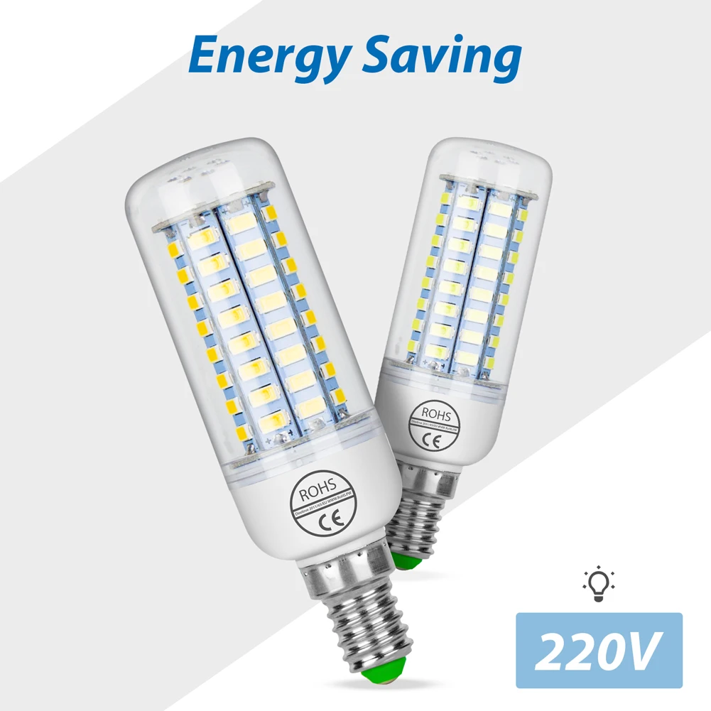 2PCS LED Light Bulb E27 Corn Lamp GU10 Chandeliers E14  AC220V LED Bulbs G9 Cool/Warm White B22 For Indoor Bedroom Lighting 240V