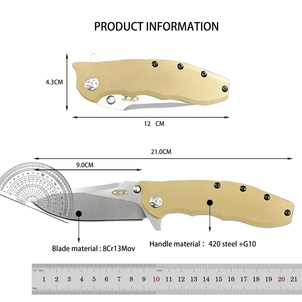 0562 Ball Bearing Flipper Folding Knife 8Cr13Mov Blade 420+G10/Carbon Fiber Handle Camping Hunting Knives Pocket Tactical Tools