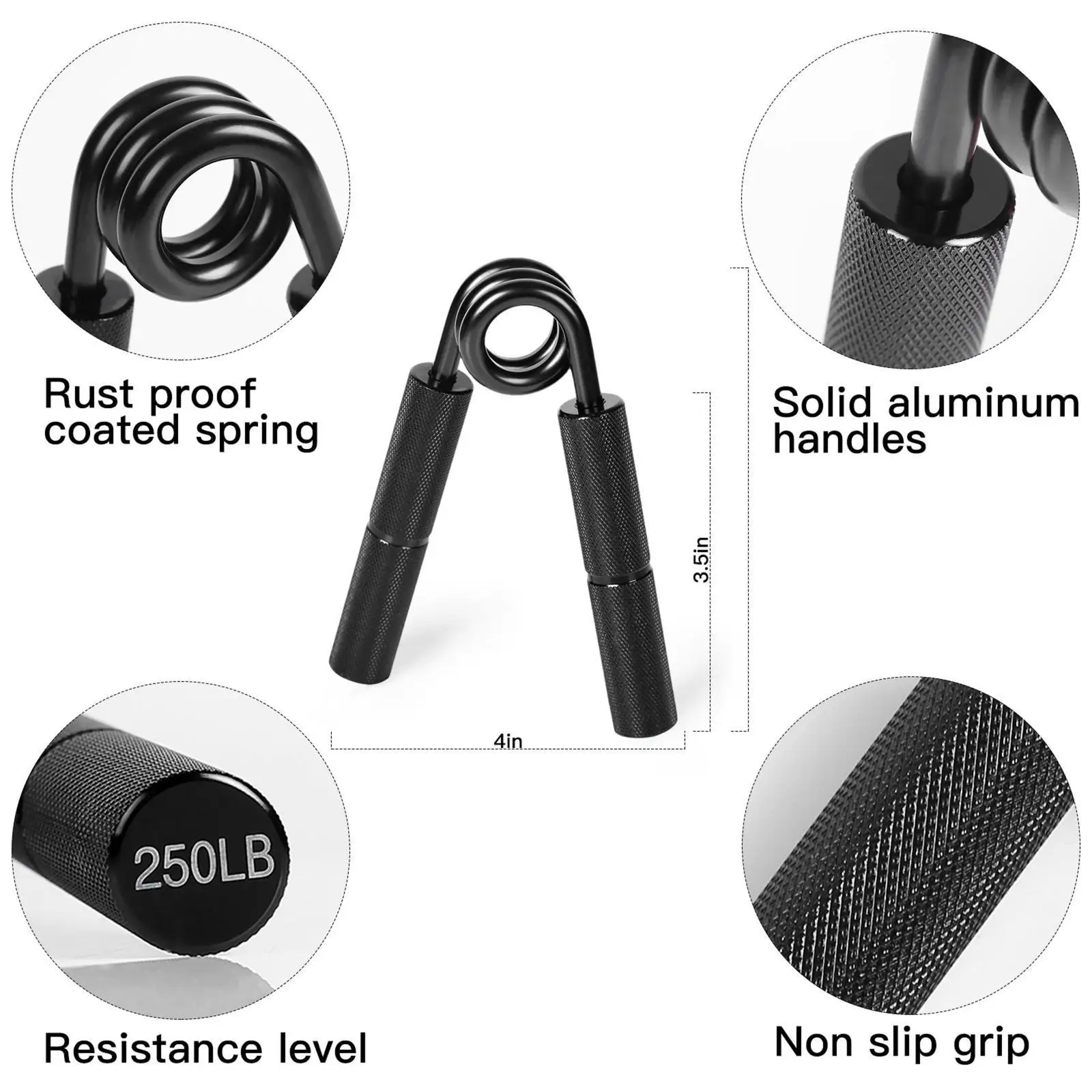 6Pcs Hand Grip Strengthener Exercise Fitness Manual Hand Exerciser Grip Strength for Gym Seniors Guitar Exercising