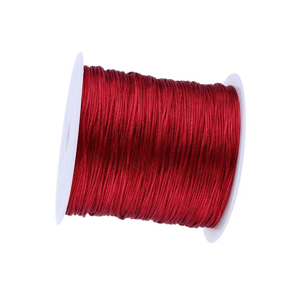 خيط خيطي مكرامي من Rattail ، حبل صيني من النايلون ، بورجوندي ، عقدة m X 49