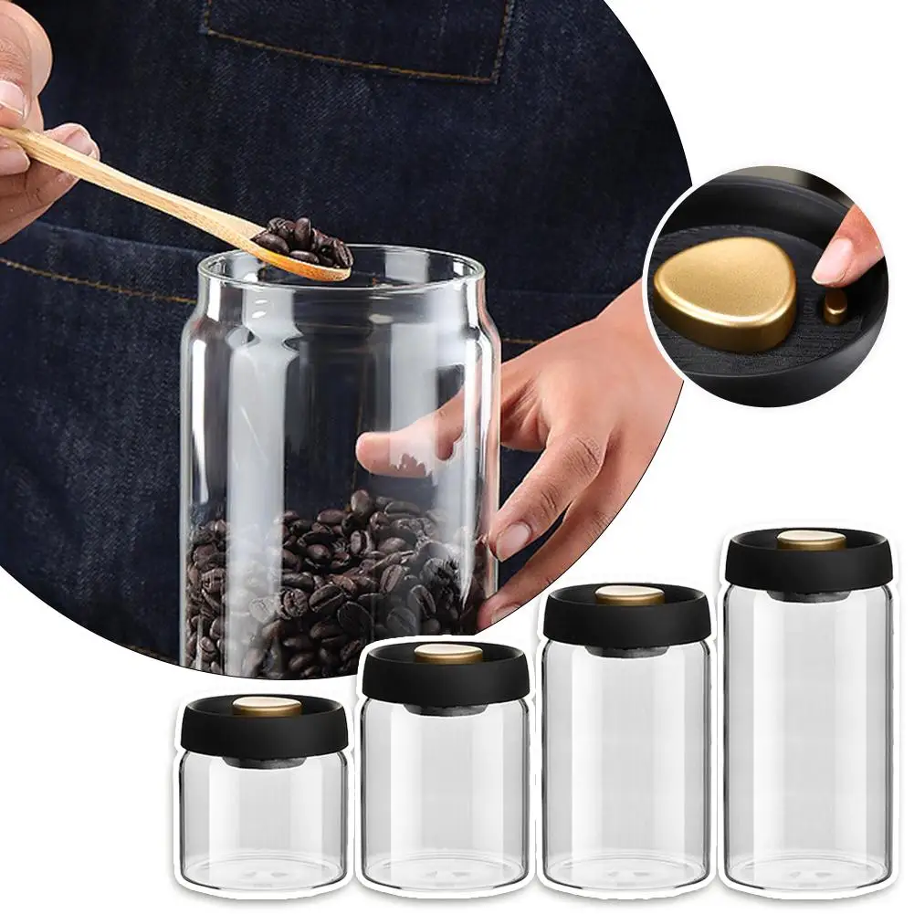 

High Borosilicate Glass Vacuum Storage Tank Household Storage Fruit Coffee Beans Dried Snacks Tank Sealed C0C1