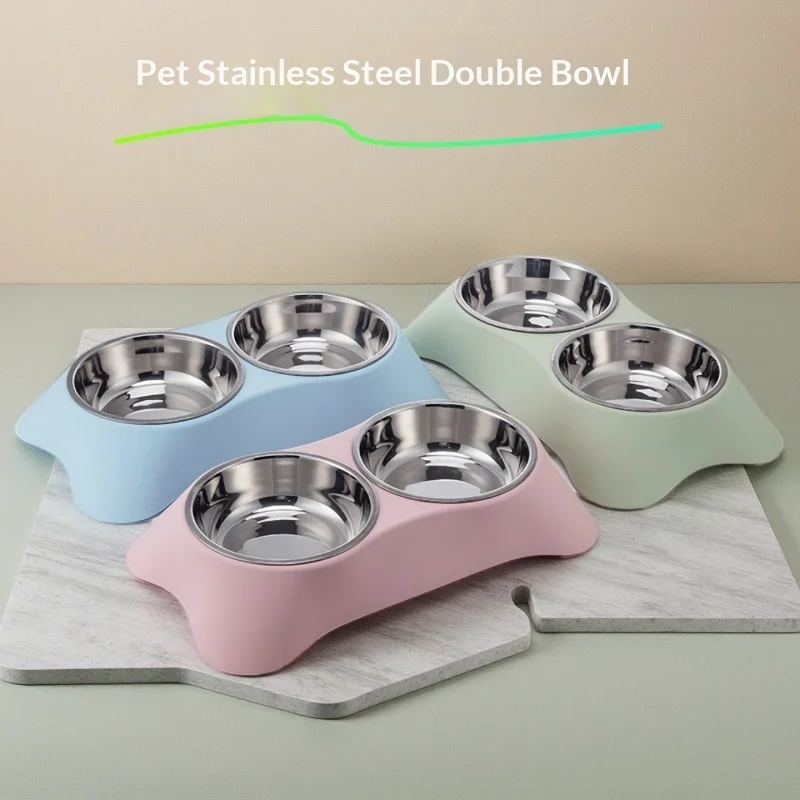 Stainless steel dog  cat feeding bowl - multi-purpose cat drinking and food bowl dog  pet anti-tip cat