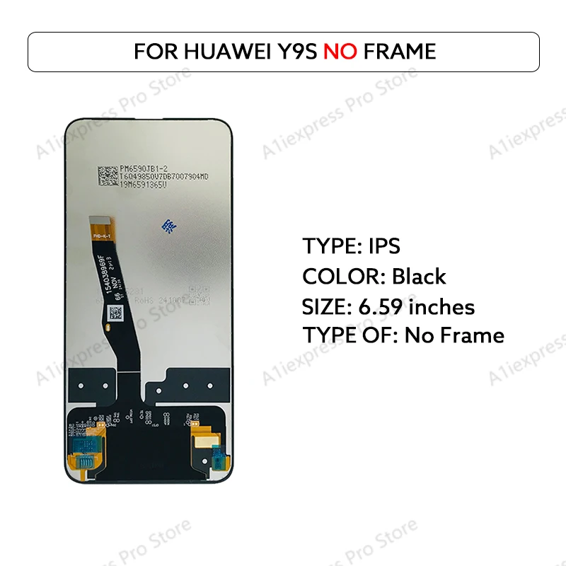 6.59 "IPS LCD Voor Huawei Y9s/P Smart Pro 2019 LCD Touch Screen Digitizer Vergadering STK L21 LX3 L22 LCD Module Met Frame Onderdelen