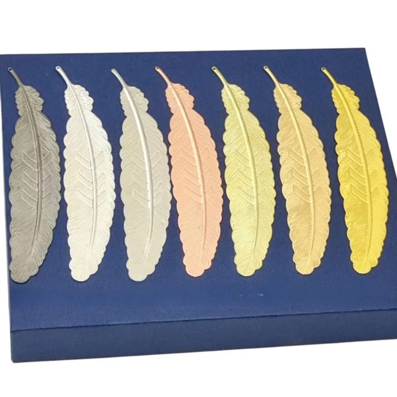 4PCS/SET Bookmark Metal Retro Feather Bookmark Multicolor Hollow Engraved Metal Bookmarks Literary Reading Page Marker Gifts