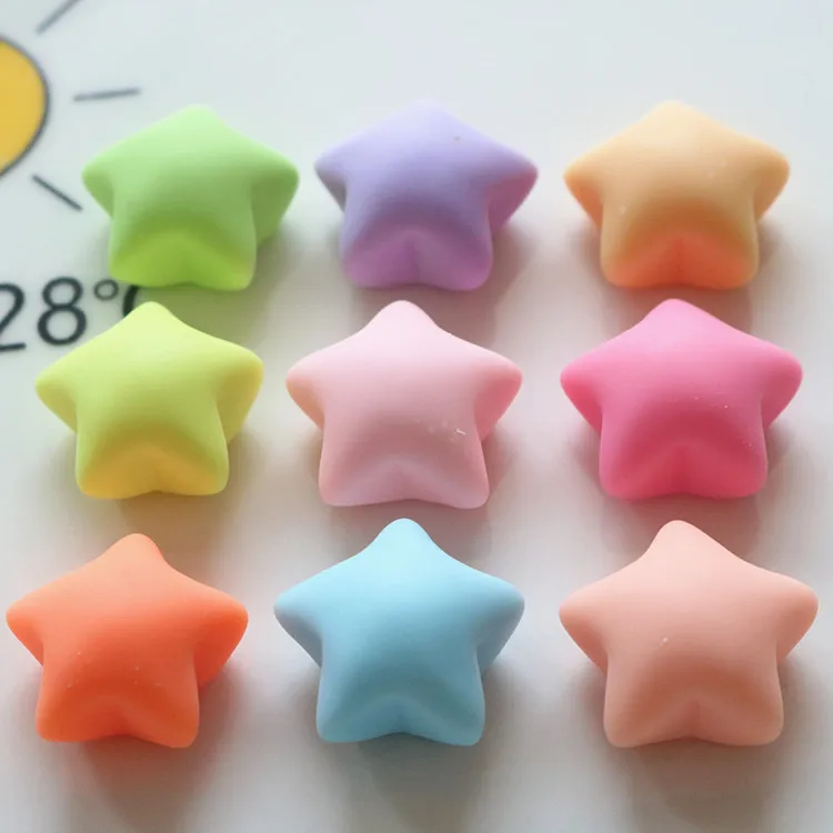 10Pcs New Cute kawaii Star Flat Back Dessert Resin Charms Cabochons Scrapbooking DIY Jewelry Craft Decoration Accessories