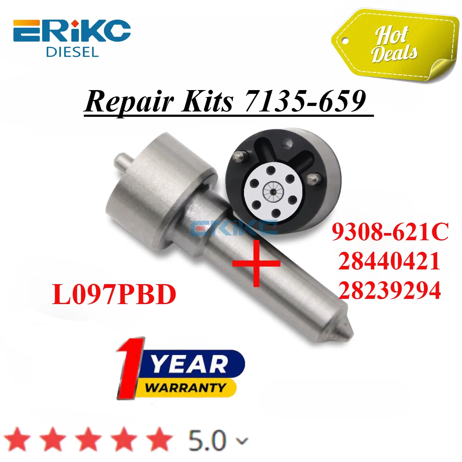 Repair Kits 7135-659 Nozzle L097PBD Valve 9308-621C 28239294 For EJBR02801D EJBR02301Z EJBR03601D EJBR01901Z EJBR00901Z