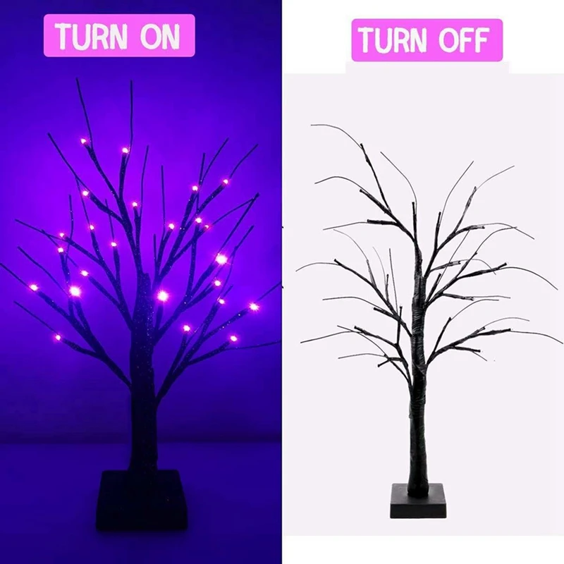 1 PCS Halloween Tree Lights LED Purple Tree Lights Home Decor Mood Tree Lights For Garden Outside Party Room Decorations