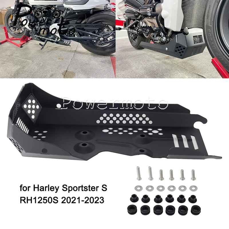 Motorcycle 4.5mm Thick Skid Chassis Protection Under Engine Guard Skid Plate Cover For Harley Sportster S RH1250S 2021 2022 2023