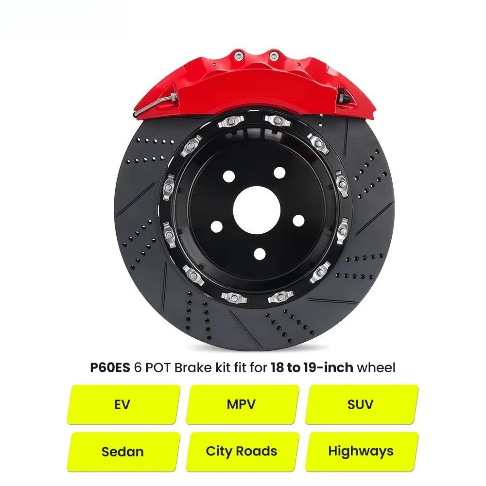 P60ES Modified Brake Part 355/378mm Brake Disc 6 Piston Brake Caliper Kit for  Outlander