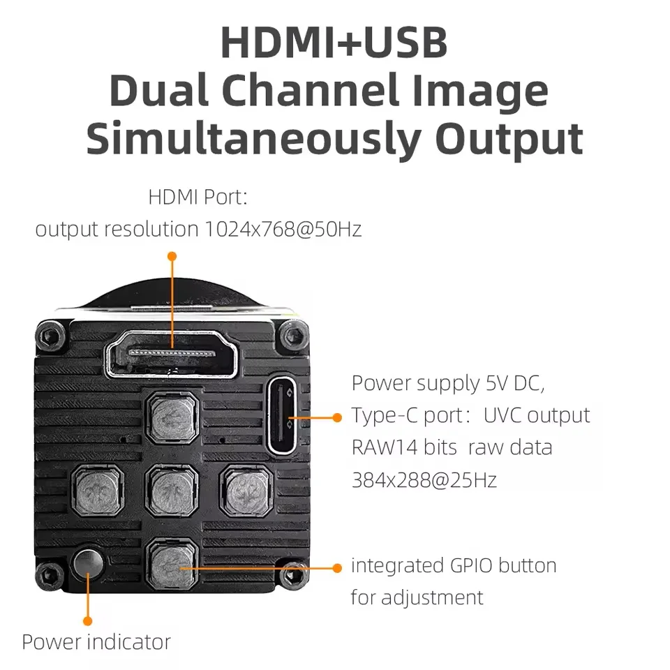 Infrared Thermal Camera 640x512 Industry Thermal Imager LWIR Camera HDMI USB UVC Uncooled Vehicle IR Imaging Camera Outdoor