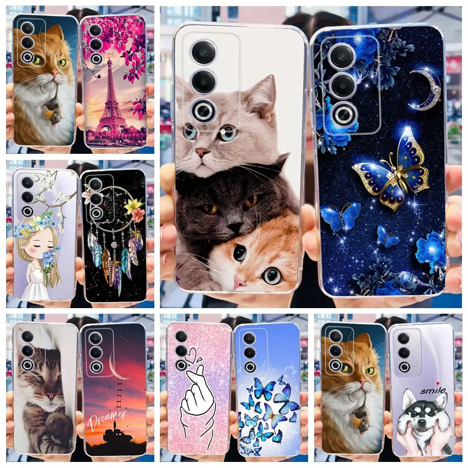 For Oppo A80 5G Case CPH2639 Cute Cat Butterfly Painted Cover Soft Slim Phone Case For Oppo A3 Pro A3Pro OppoA80 5G Fundas Coque