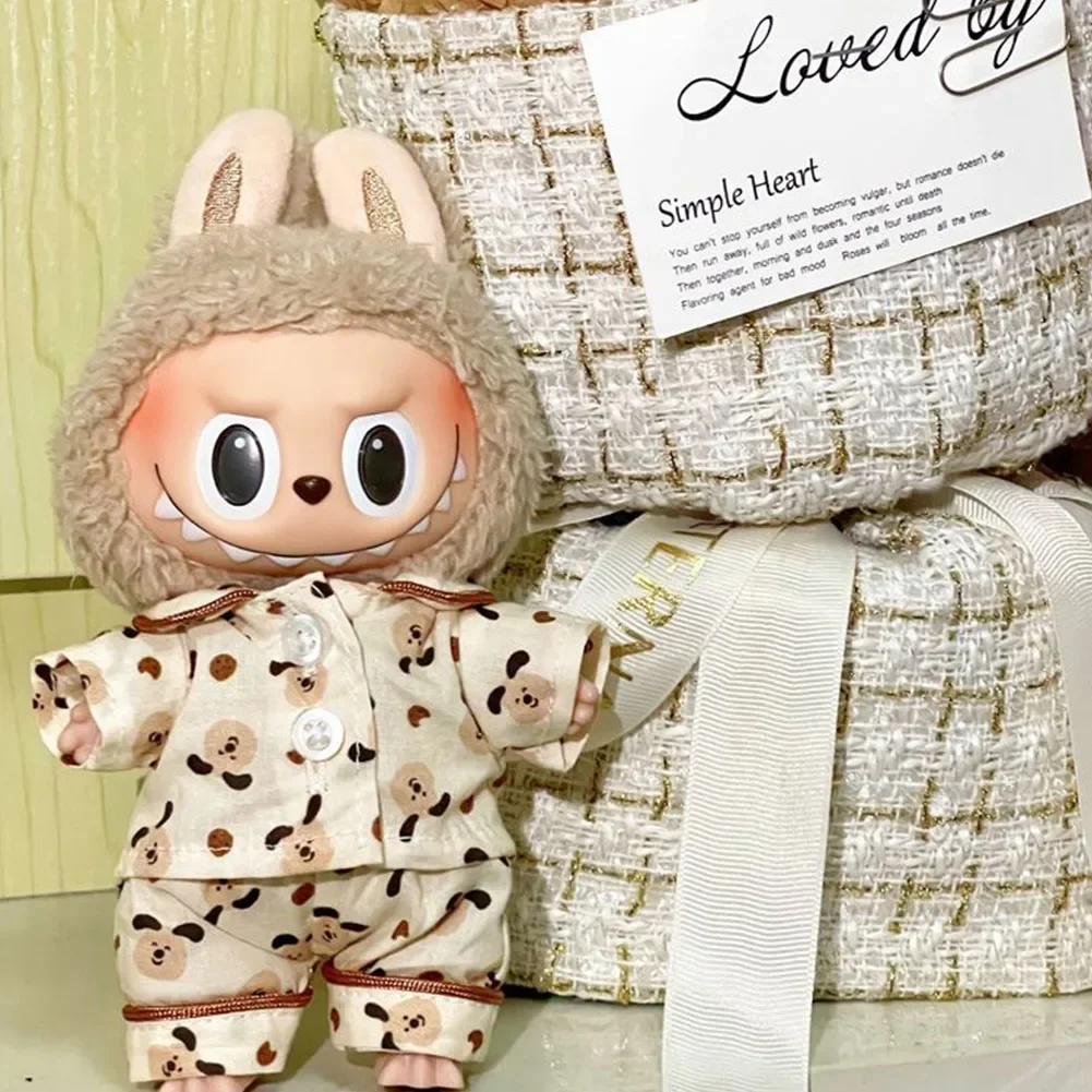 17cm/38cm Plush Doll'S Clothes Outfit Accessories For Korea Kpop Exo Labubu Idol Spring Wild Autumn Pajama Set Clothing Gift