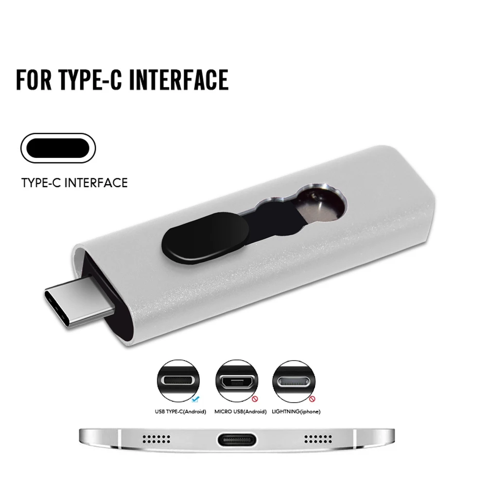 Clé USB 128 2 en 1 de type C pour ordinateur portable, support à mémoire de 4 Go 32 Go 64 Go 2.0 Go, OTG