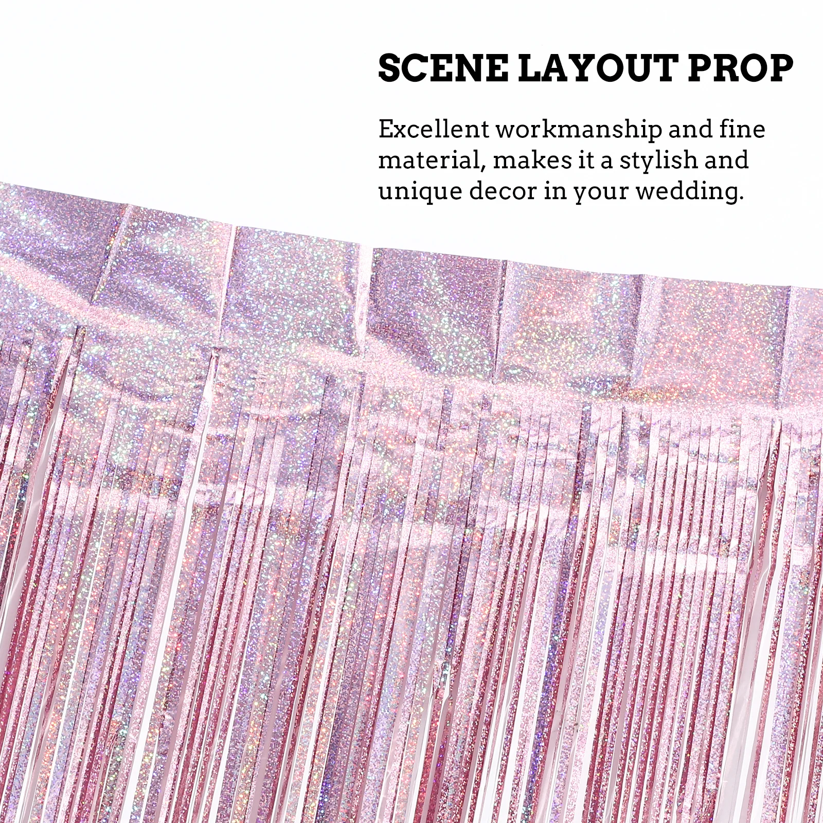 

1Pcs Sparkly Tassel Hanging Curtain Glossy Festival Decor for Birthday Celebration Door Backdrop Stage Decorative Design