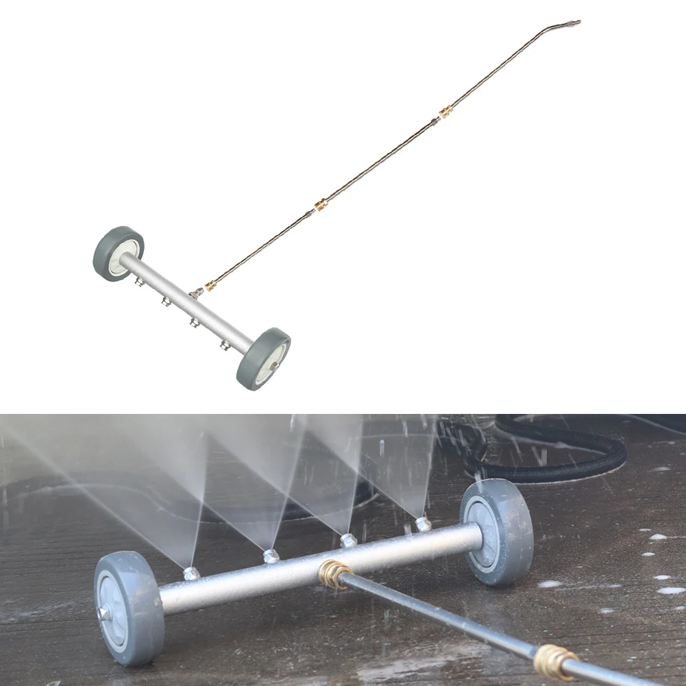 16 Inch Undercarriage Pressure Washer Cleaner with 4 Nozzles and 360 Degree Rotating Wheels for Easy Maneuverability