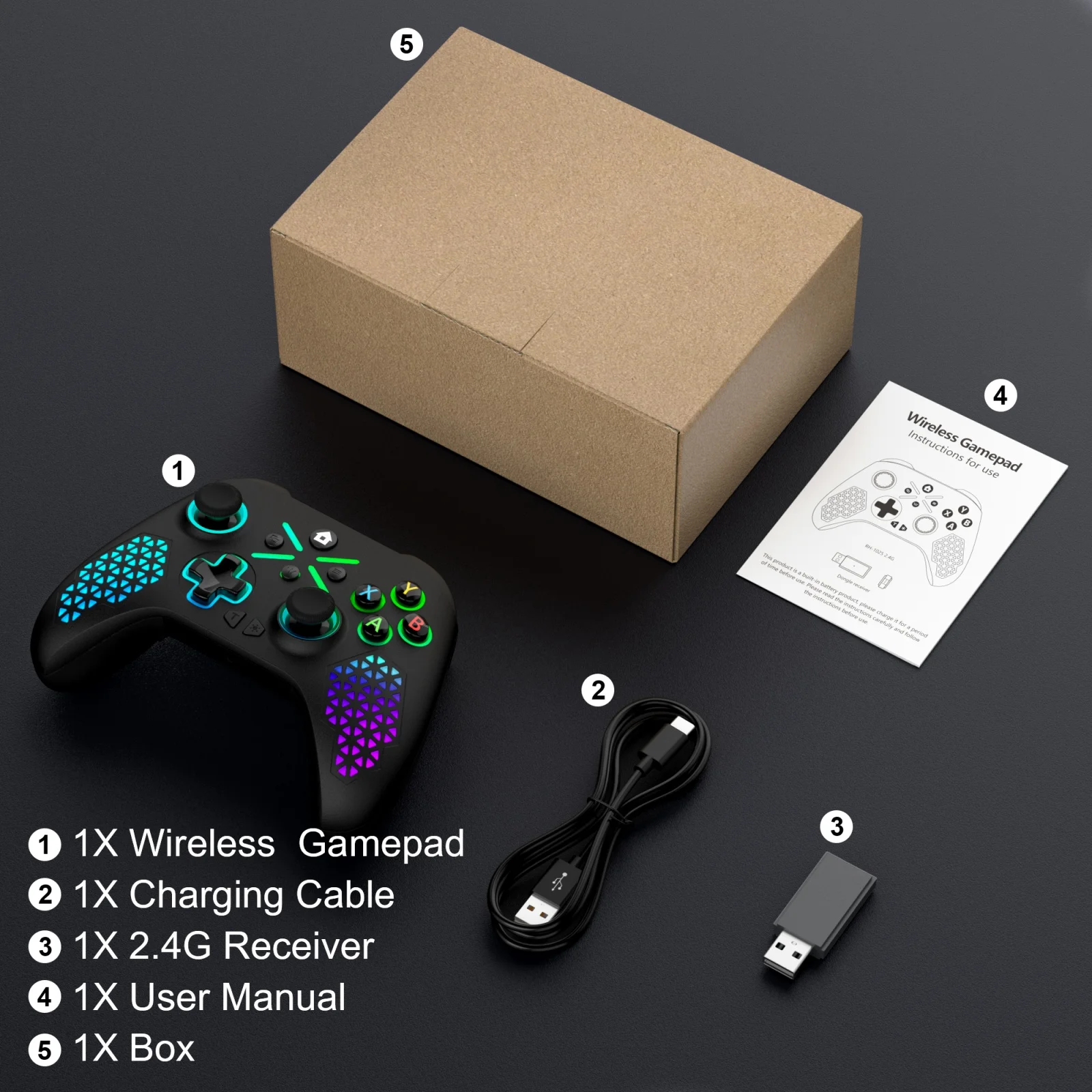 وحدة تحكم لوحدة تحكم Xbox One Series/PC/Android Gamepad 2.4G عصا تحكم لاسلكية للتحكم عن بعد تدعم لعبة البخار/Wegame Rocker