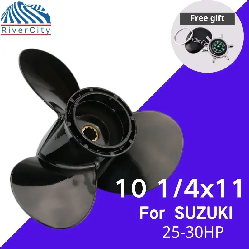 10 1/4*11 Outboard Propeller For SUZUKI 20hp 25hp 30hp Boat Aluminum Alloy Screw 3 Blade 10 Spline Marine Engine Part