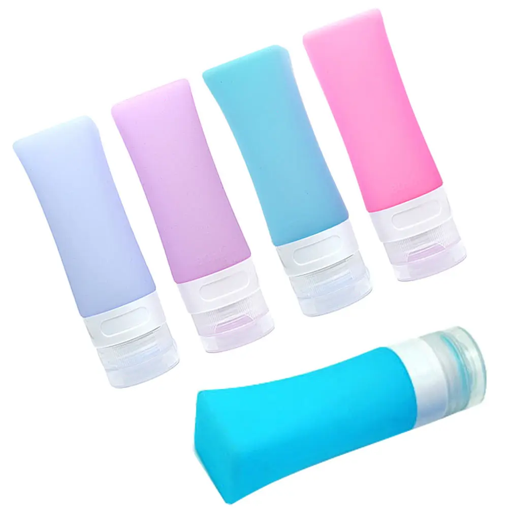 여행용 병 세면 용품 세트 실리콘 별도 용기 리필 가능 휴대용 압착 병 샴푸 컨디셔너 보관