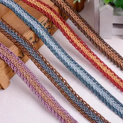 15 Yards Sewing Gimp Braid Trim Gold Trim Polyester Woven Fabric Trim Lace Trim Upholstery Curve Lace DIY Curtain Lamp Cover