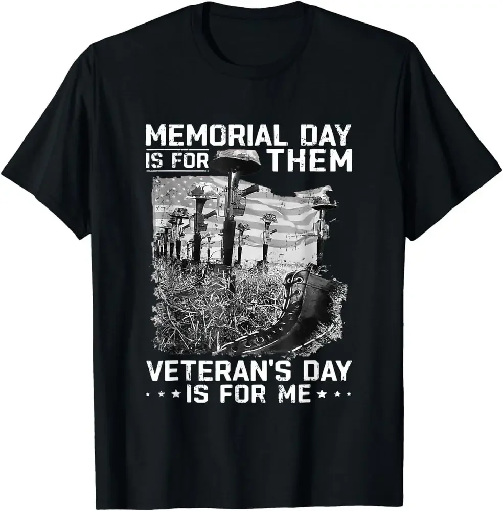 

Retro Memorial Day Is For Them Veteran's Me Unisex T-ShirtAnime pattern Y2K top unisex summer short sleeve