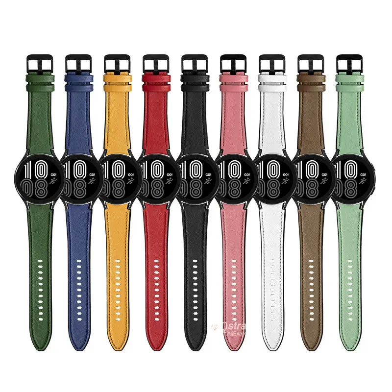 No Gaps Silicone Leather Strap for Samsung Watch 6 5 4 40mm 44mm Watch Band for Samsung Galaxy Watch5 Pro Classic 42mm 46mm Belt