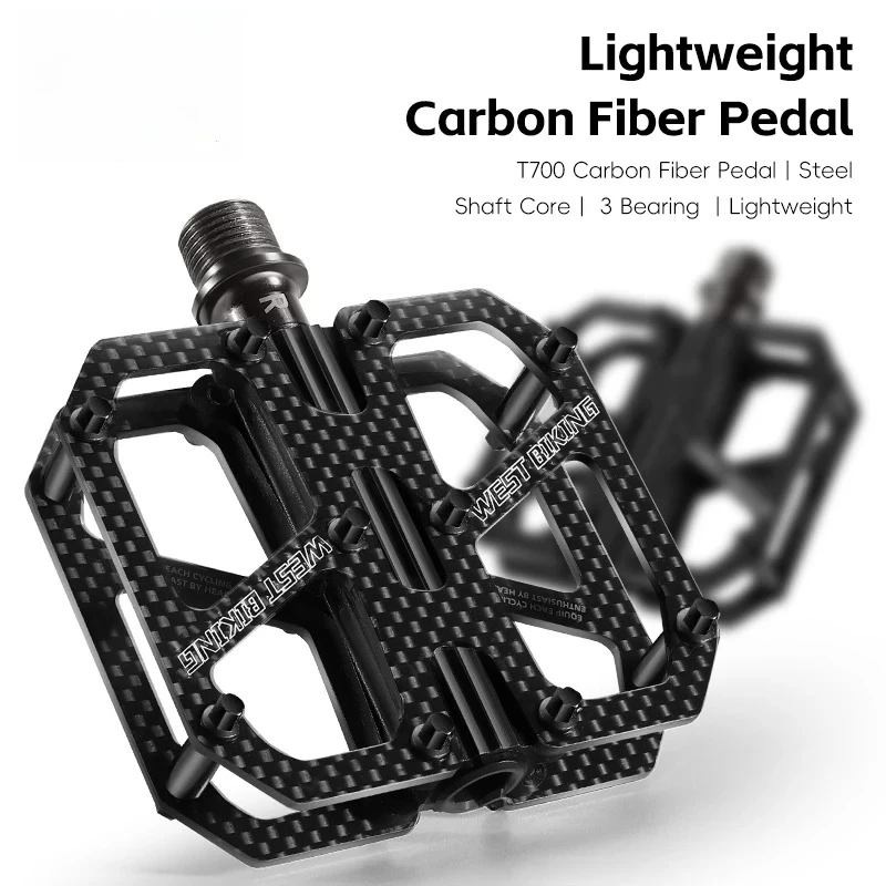 

Ultralight Bike Pedal T700 Carbon Fiber MTB Road Bicycle Pedal Sealed 3 Bearing Cycling Flat Pedals Bike Parts