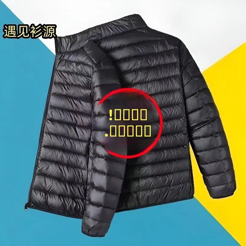 

Легкая утепленная хлопковая куртка с капюшоном для мужчин, модная новинка зимы 2024, трендовая повседневная модель из нейлоновой ткани.