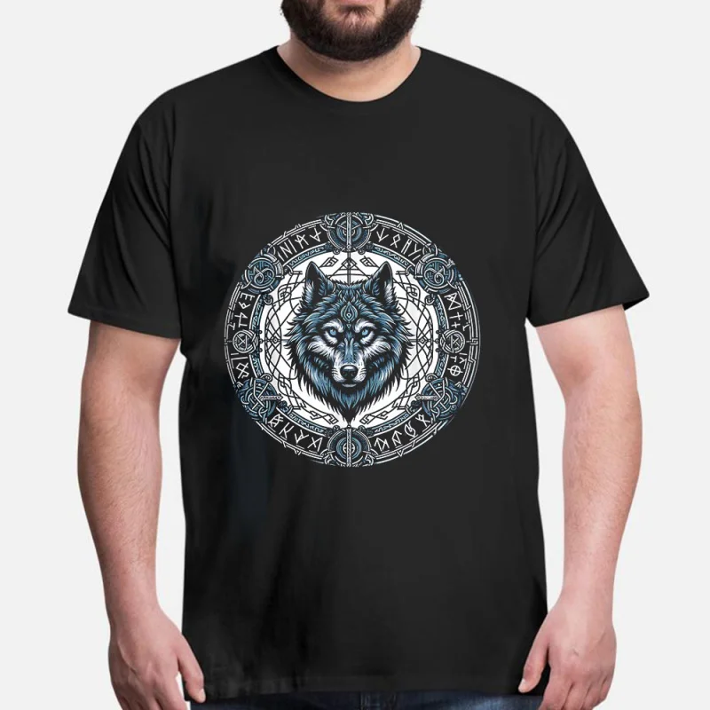 

Fenrir Norse Wolf God Viking Gift t shirt Short Sleeve Tee Norse Myth Valhalla Graphic Clothes All size tops S-6XL