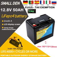 12V 12.8V 50Ah 60Ah lithium iron phosphate battery 12.8V 4000 RV golf cart off-road off grid solar wind battery 10a charger