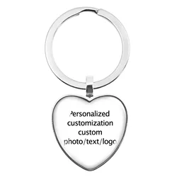 Personalized Photo Pendants Custom Baby Photo Text Logo Heart Shape Keychain Child Mom Dad Grandparent Family Anniversary Gift ﻿