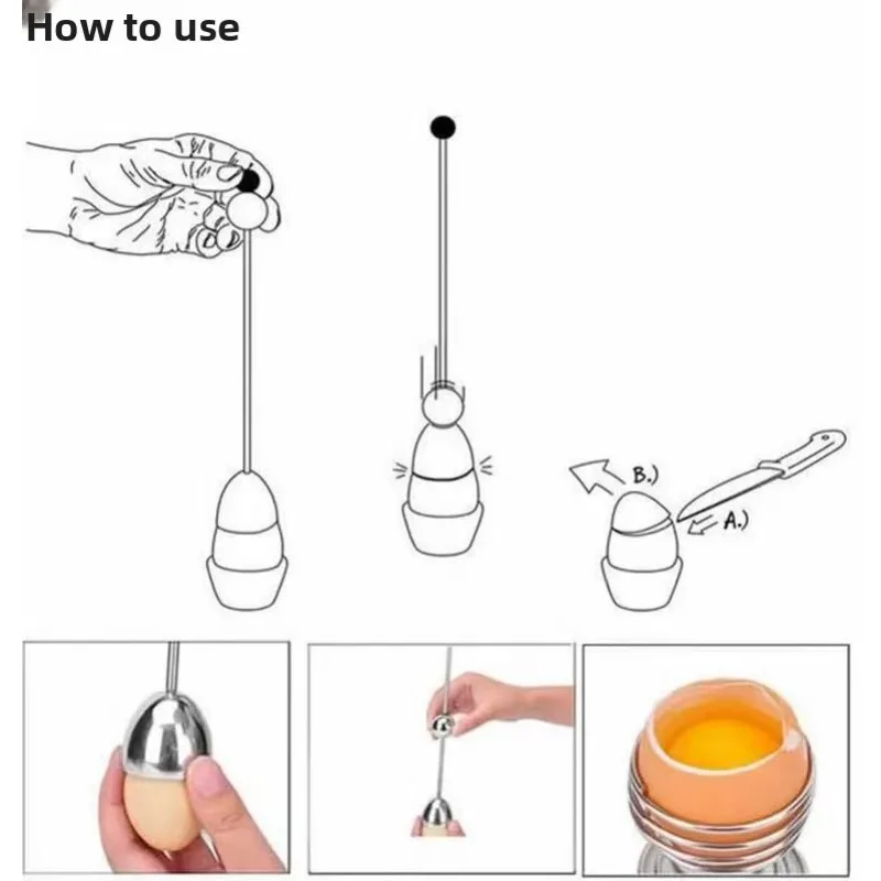 Stainless Steel Egg Topper Cutter Creative Egg Shell Opener Remover Tool for Soft Boiled Eggs Kitchen Gadget