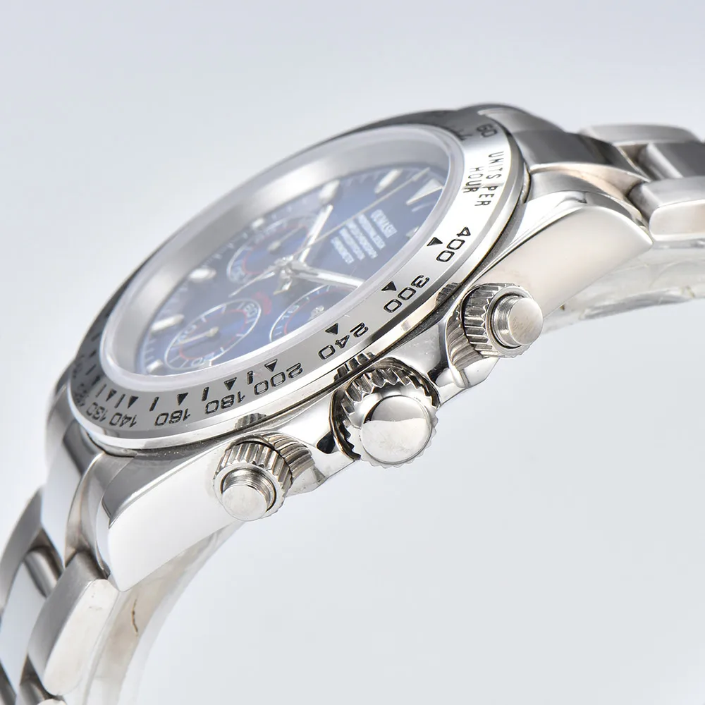 Orologi di lusso VK63 Vetro zaffiro Acciaio inossidabile 316L impermeabile per orologi personalizzati da uomo VK63 con movimento sportivo VK63