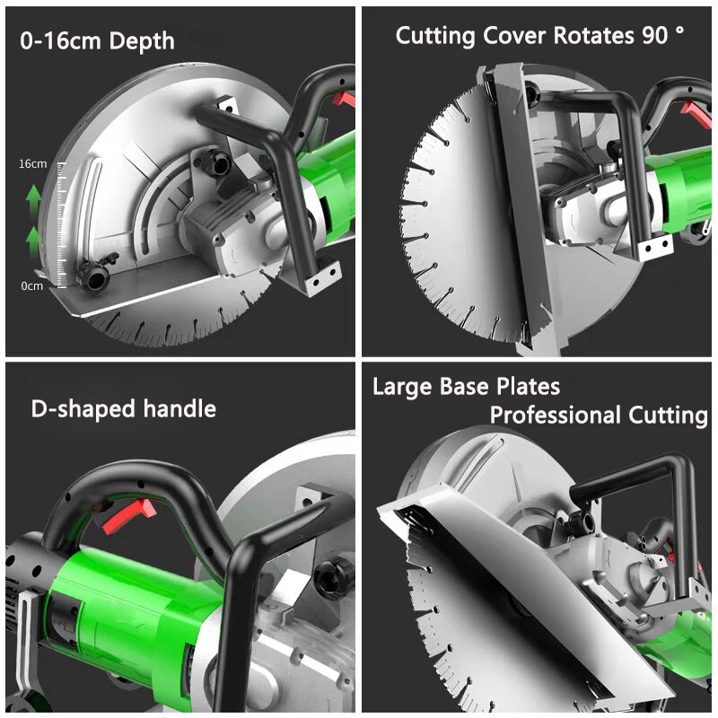 Single chip Slotting machine 16cm Depth Electric Wall Cutting machine Door Window Opening 5800W High power Concrete Road Cutter