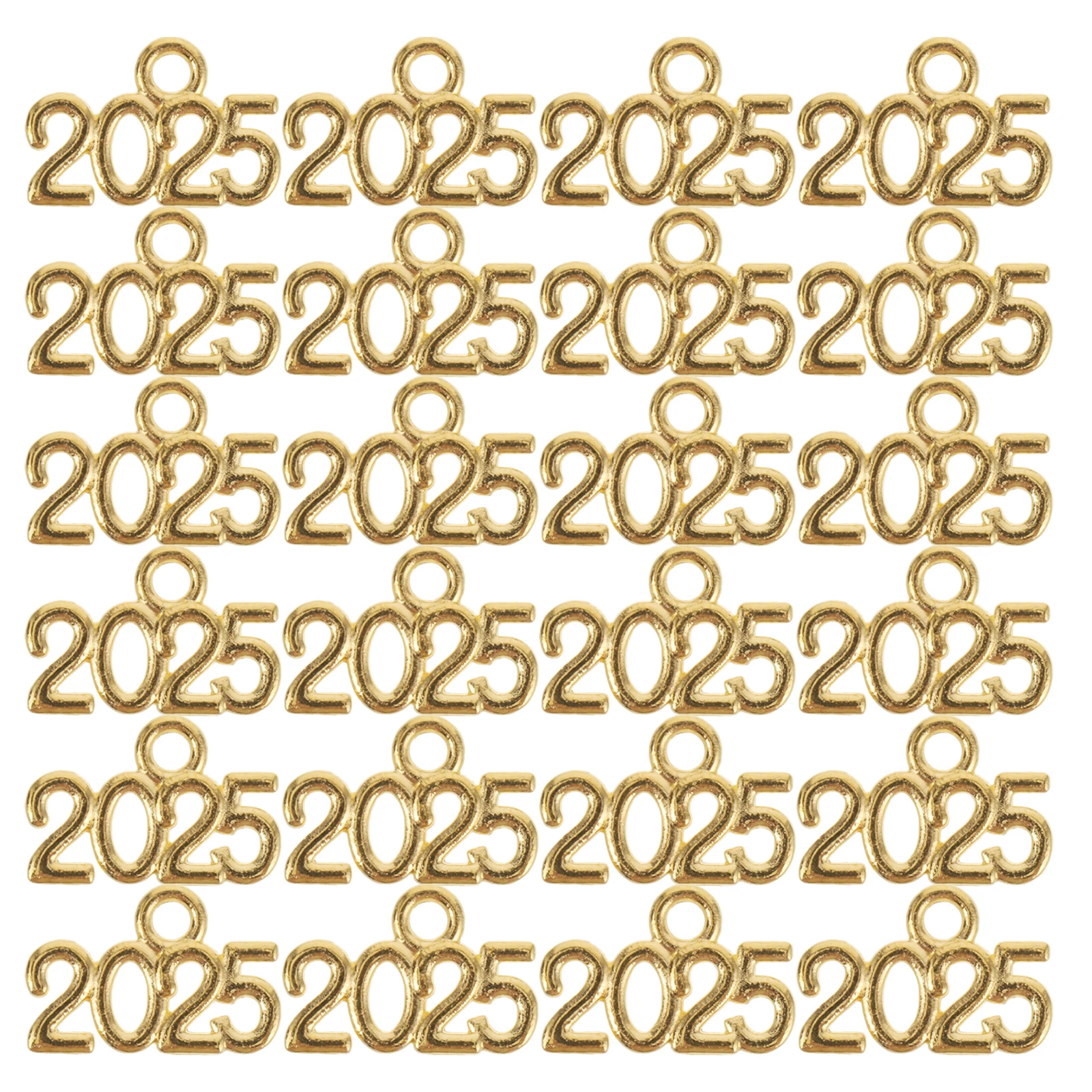 

50pcs Alloy Jewelry Accessories Vintage DIY Charms Necklace Bracelet Making 2025 Year Number Permanent Pendants Beads
