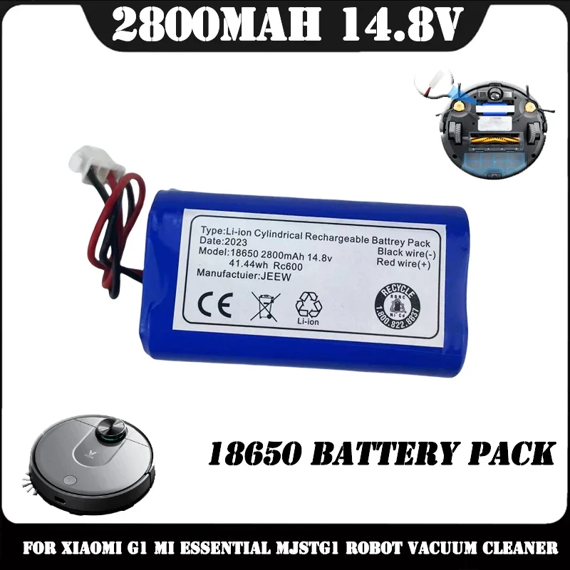 

14.8V 2800mAh 18650.00 Battery Pack lithium ion Battery, Suitable for Xiaomi G1 Mi Essential MJSTG1 Robot Vacuum Cleaner