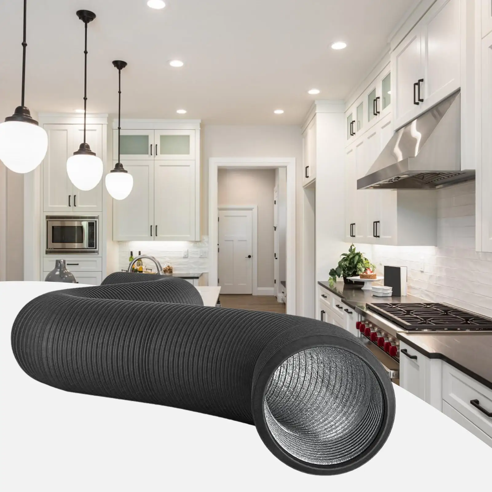 Mangueira de ventilação para secador de duto de alumínio flexível, isolada, resistente, ventilação, exaustão, tubo de duto de alumínio