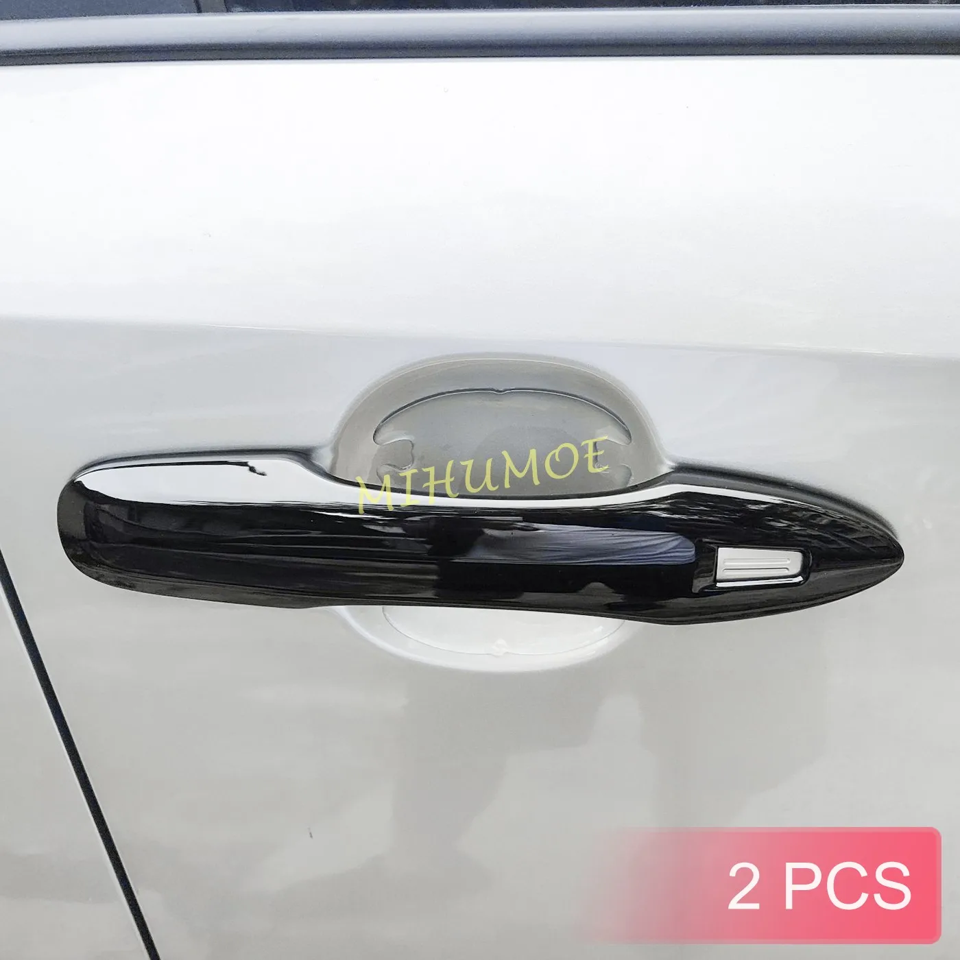 2x Glossy Black Front Door Handle Cover Style Trims For Toyota Prius 2023 2024 2025