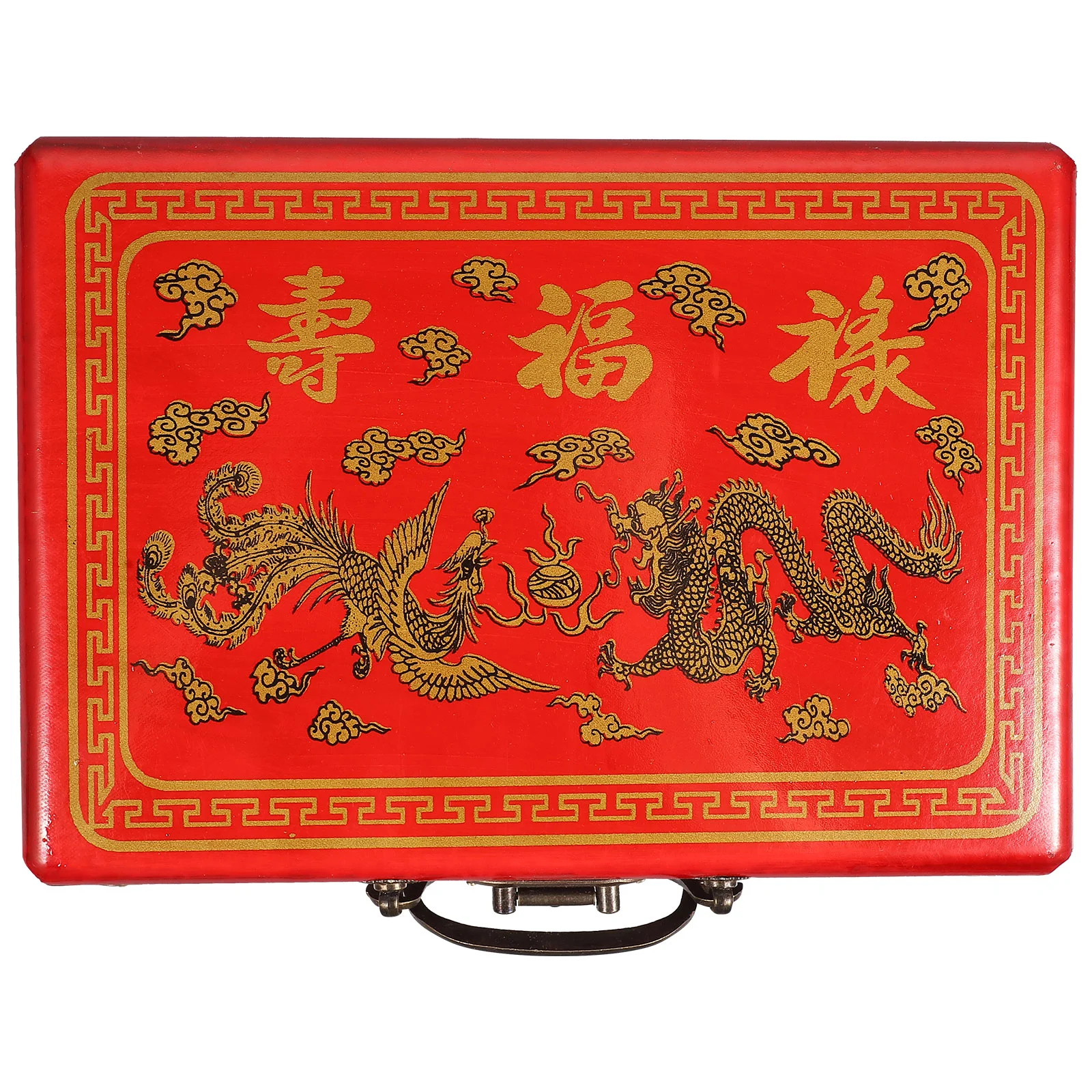 

Mahjong Storage Box Wooden Holder Exquisite Container Large Capacity Case Retro Tank Portable Vintage Style